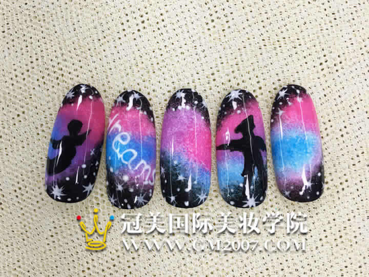 星空指甲作品图片