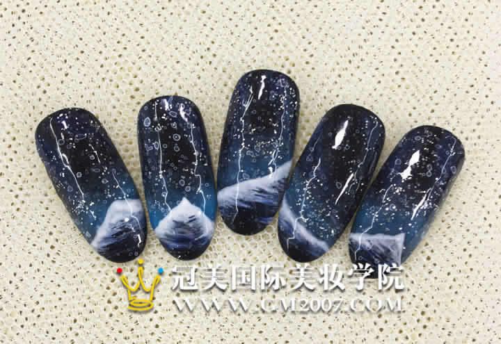 星空指甲作品图片