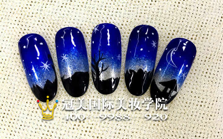 星空指甲作品图片